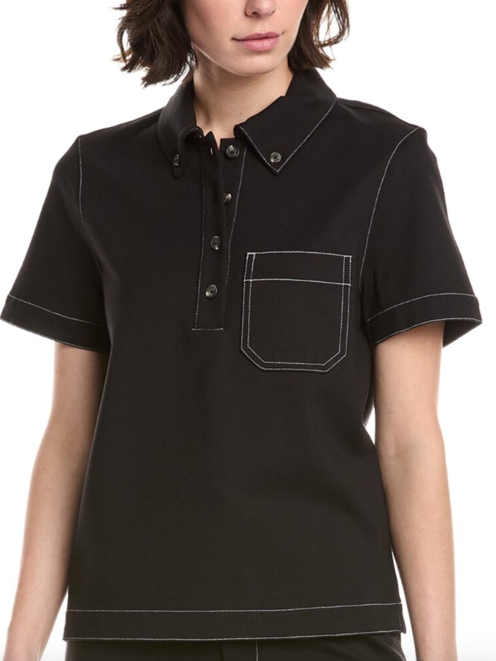 Rag and Bone Irina Contrast Stitch Polo Shirt